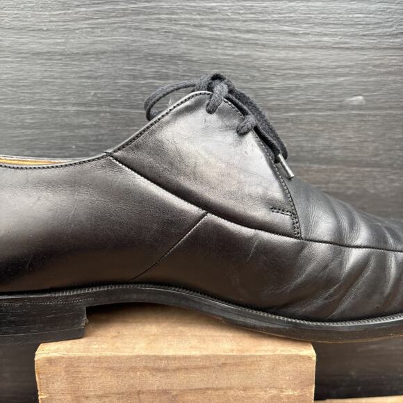 Bally Men’s US 9.5 F Black Leather Lace-up Oxford Cap Toe Dress Shoes Preppy EUC - Picture 6 of 9